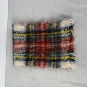 Vintage Royal Scot Plaid Mohair Artisan Style Scarf Made in Great Britain Preppy
